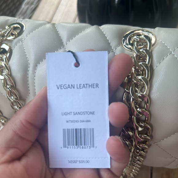 Jason Wu Small Quilted Vegan Leather Shoulder Bag in color light sandstone - Picture 7 of 8